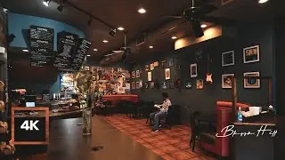Cafe Ambience with Relaxing MusicㅣCoffee House Soundscape for Study, Sleep, Relaxationㅣ4K ASMR