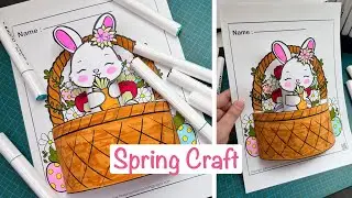 3D Spring Paper Craft | Cute Bunny in an Eggs Basket 🧺