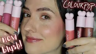 NEW ColourPop PEARL LIQUID BLUSHES | Live Swatches of ALL 6 new Shades + Application Demo