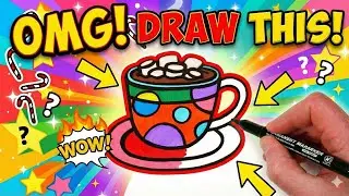 Drawing a hot chocolate cup | Draw and fun colouring 