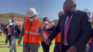 President Cyril Ramaphosa has arrived at the Mogalakwena PGM mine in Mokopane, Limpopo