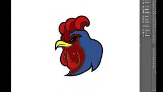 How to Design Mascot Logo | Draw Rooster Vector | Adobe Illustrator #esports #rooster #fighter