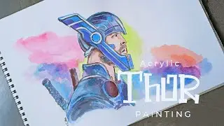 THOR PAINTING | Easy thor(Chris hemsworth) painting | Acrylic colour painting | Thor drawing process