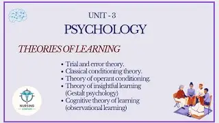 THEORIES OF LEARNING | PSYCHOLOGY | B.SC NURSING 1st Sem