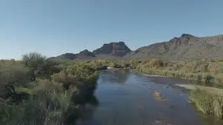 Low pass from Phon D Sutton over the Salt River #butcherjones #cravedrones #arizona