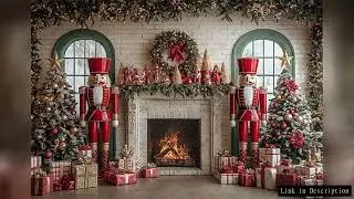 Photography Background Christmas Indoor Fireplace Brick Wall Xmas Tree Kids Family Portrait Decor Ba