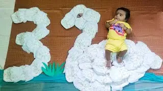 Baby Photoshoot Idea| 3rd month Baby Photoshoot with Diapers
