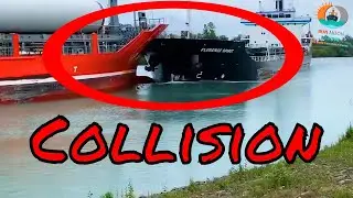 Devastating Head on Ship collision between ship ALANIS and Florence Spirit in the Welland Canal
