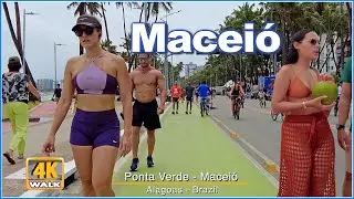 Beach Day Walking Tour at Ponta Verde Beach, Macei&oacute;, Brazil | 4K Walk Travel Vlog