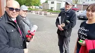 Lubań Franek Popowicz na spacerze z burmistrzem Wieczorkiem  8.05.25r.