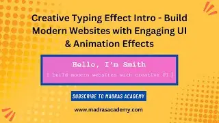 ⌨️ Typing Text Animation with HTML, CSS | Dynamic Intro UI Effect Tutorial ✨🔤