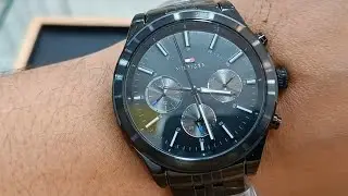 Tommy Hilfiger Black Metal Multifunction Watch Review #fullpackage