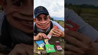 Found SP1X fried noodle snacks and shared them with ants #shorts #antseating