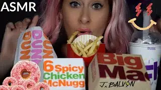 ASMR/Mukbang - *NEW* J BALVIN McDonalds Meal/Dunkin' Ghost Pepper Donut/Spicy Chicken McNuggets/먹방