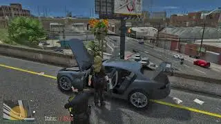 GTA V Female Patrol in the Rain drizzle LSPDFR city of los santos
