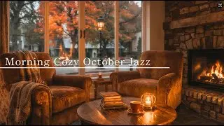 🍂Early Morning October Jazz | Fireplace Ambience with the Warmth of Coffee for a Calm Start
