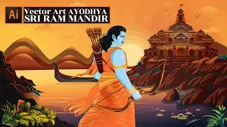 Creating Sri Ram Mandir Ayodhya Vector Art: Step-by-Step Tutorial | 2024 #vectorart #ayodhya