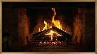 Fireplace Frame TV Art 4K, Vintage Fireplace Screensaver with Gold Frame | Cozy Fireside ambience