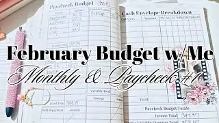 February Budget With Me | $803.52 Income | Monthly & 1st Paycheck Budget