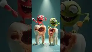 mini monsters breaking teeth 🪥#shorts