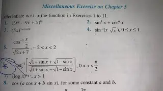MISCELLANEOUS question no 1 to23 CBSE CLASS 12th NCERT MATHS SOLUTION OF CONTINUITY AND DIFFERENTIAL