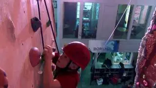 Kids learning to climb indoors at Alien Rock, Edinburgh