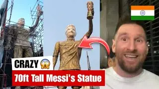 70ft Tall Messi's Statue at KolkataLake Town, Kolkata - India