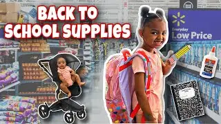 WALMART BACK TO SCHOOL SHOPPING WITH MIYAH | SCHOOL SUPPLIES 2021