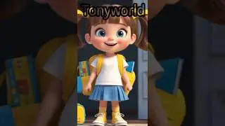Cute School Girl 🏫🎒 | Funny Kids Animation |#Tonyworld #KidsAnimation #Shorts #FunnyKids #CuteGirl