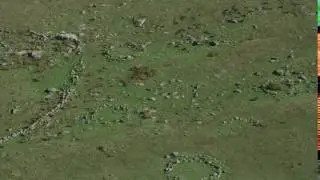 Aerial view of Bronze Age hut circles, Merrivale, Dartmoor National Park, UK