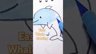Draw a Whale 🐋 || Easy Whale fish drawing for kids #shorts #drawing #howtodraw #funlearning #art
