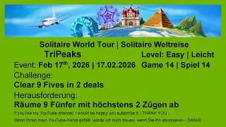 World Tour - TriPeaks Easy #14 | Feb 17th, 2026