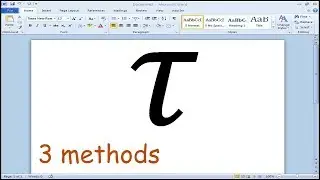 How to insert tau symbol in Microsoft Word