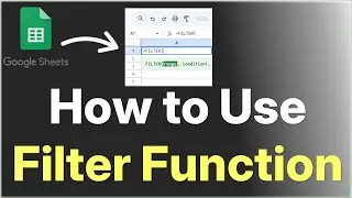 How to Use Filter Function in Google Sheets : Full Tutorial