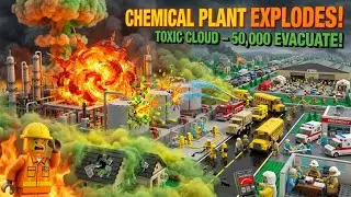 LEGO Chemical Plant EXPLODES! ☣️💥 Toxic Cloud - Mass Evacuation! 😱