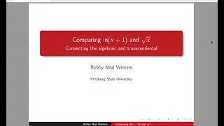 Analysis Lecture 26: Sqrt(x) - Ln(x + 1)