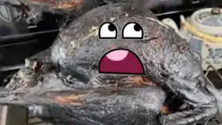 Burning the roasted turking
