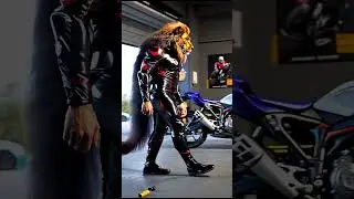 Incredible hybrid fusion of lion rider - Wild animal hybrid #animation #hybridminds #bikerider #fyp