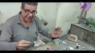 تصنيع دلايه من النحاس لحجار صدف  @@  Manufacture of pendant from copper and seashell stone