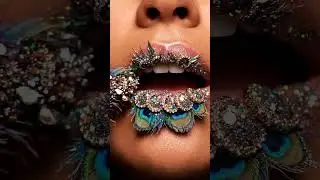 Heavy Feather Class-Ring Lipstick 💄💍 | Sparkling Gem Lip Transformation & Soft ASMR