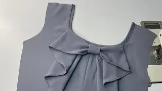 Create unique Bow design Neck lines Eesy sewing 🧵🪡tor beginners  #الخياطه #موديلات #جديد 