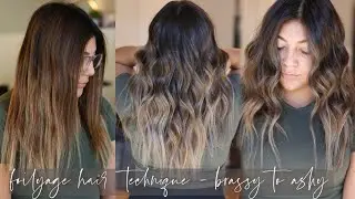 COOL TONED FOILYAGE | BRASSY hair to ASHY blonde | foil technique + formulations!
