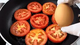Just add 2 eggs to tomato! Quick breakfast in 5 minutes. Simple and delicious