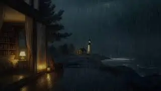 Heavy Rain on a Cozy Cabin Deck | Forest Night Sounds for Sleep