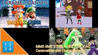 MMD SMB X SSB X DBZ X GF X AC - Caramelldansen (Superparison)