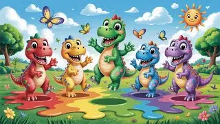 Dinos Dip In Colors - Nursery Rhymes & Kids Songs - wonderworld Animation