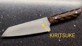 Ručně vyrobený kuchyňský nůž KIRITSUKE od nás z kovárny.