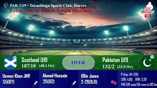 PAK U19 vs SCO U19, 12th ODI, U19 World Cup 2026 live | PAK vs SCO Live match today