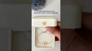 Adorable Pink Diamond Cat Charm Bracelet - Perfect Gift for Cat Lovers!