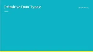 [ENGLISH] Mini Video on Data Structure and Algorithms Interview: #3: What are Primitive data types?